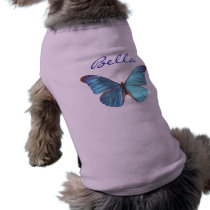 Pretty Iridescent Blue Butterfly Dog Tee