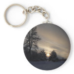 Pretty January Winter Sunset Keychain