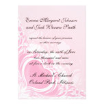 pretty light pink heart swirl wedding invitation
