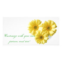 Pretty 'Little Yellow Flowers' Floral Design Photo Card Template