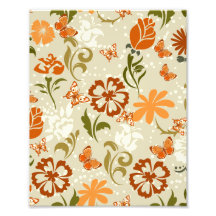 Pretty Modern Floral Pattern Photo Print