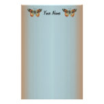Pretty Monarch Butterfly Abstract Border Stationery Design