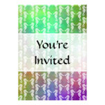 Pretty Multicolor Seahorse Pattern Design Personalized Invitations