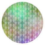 Pretty Multicolor Seahorse Pattern Design Party Plate
