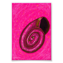 Pretty n' Pink Snail Tablet Sketch Photo Print