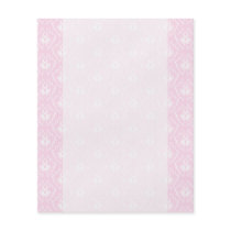 Pretty pale pink damask pattern with white. full colour flyer