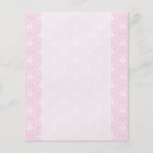 Pretty pale pink damask pattern with white. full colour flyer
