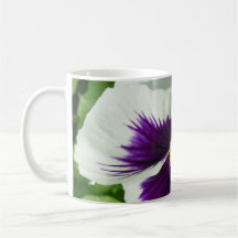 Pretty Pansy Purple and White Coffee Mug