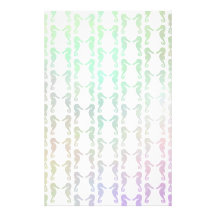 Pretty Pastel Colour Seahorse Pattern Personalized Stationery