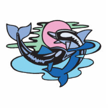 pretty pastel dolphins scene acrylic cut out