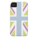 pretty Pastels Lime Blue Union Flag iPhone 4 Case