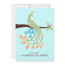 Pretty Peacock Garden Party Brunch Invitations