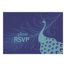 Pretty Peacock RSVP Card Custom Announcement