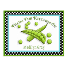 Pretty Peas Recipe Cards Postcard