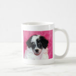 Pretty Phantom Parti Poodle Puppy on Pink Mugs