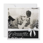 Pretty Pink and Black Birthday Party Invitation