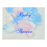 Pretty Pink and Blue Baby Shower Postcards