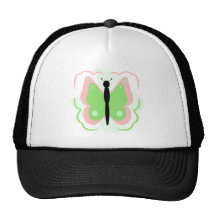 Pretty Pink And Green Butterfly Hat