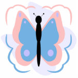 Pretty Pink And Light Blue Butterfly Ornament