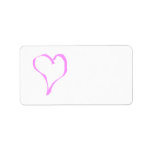 Pretty Pink and White Love Heart. Personalized Address Labels