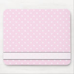 Pretty pink and white love heart pattern. mouse pad