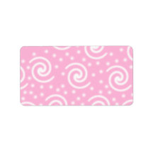 Pretty Pink and White Swirls and Dots. Custom Address Labels