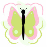 Pretty Pink And Yellow Butterfly Ornament photo sculptures