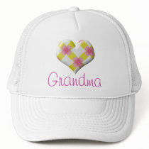 Pretty Pink and Yellow Heart Trucker Hats