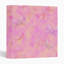 pretty pink butterflies pattern 3 ring binder