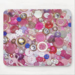 Pretty Pink Button Collage mousepads