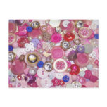 Pretty Pink Button Collage Postcard