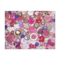 Pretty Pink Button Collage Postcard