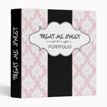 Pretty Pink Damask Bakery Portfolio Binders binders