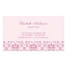 Pretty Pink Damask business card