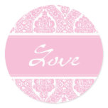 Pretty Pink Damask-Love Sticker