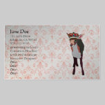 Pretty Pink Fawn Damask Business Cards business cards