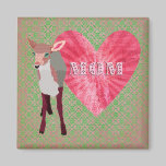 Pretty Pink Fawn Elegant Damask Mom Magnet magnets