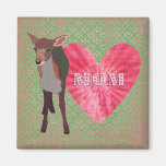 Pretty Pink Fawn Elegant Damask Mom Magnet
