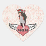 Pretty Pink Fawn Heart Mom Sticker
