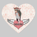 Pretty Pink Fawn Heart Mom Sticker stickers