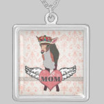 Pretty Pink Fawn Heart Mom's  Necklace necklaces
