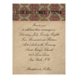 Pretty Pink Fawn Ivory Ornate Wedding Invitation