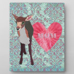 Pretty Pink Fawn Mom Damask Plaque plaques