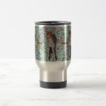 Pretty Pink Fawn Mom Damask Travel Mug
