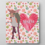 Pretty Pink Fawn Mom Floral Plaque plaques
