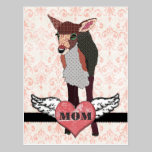 Pretty Pink Fawn Mom Postcard postcards