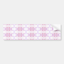 Pretty Pink Floral Pattern. White & Lilac. Bumper Stickers