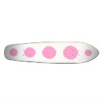 Pretty pink flower. White Background. Skateboard