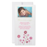 Pretty Pink Girls Birthday Photo Card Template