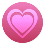 Pretty Pink Heart Round Stickers
